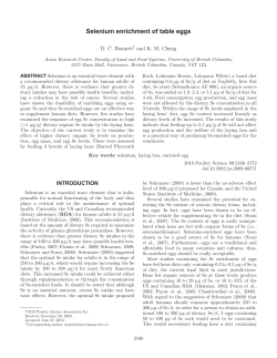 Selenium enrichment of table eggs