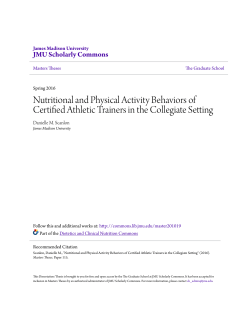 Nutritional and Physical Activity Behaviors of Certified Athletic