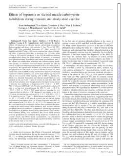 Effects of hyperoxia on skeletal muscle carbohydrate metabolism