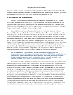 Salary System Discussion History The purpose of this memo is to