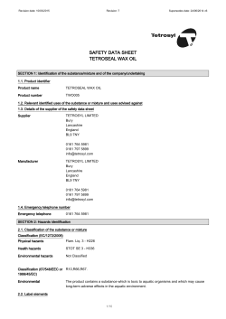 SAFETY DATA SHEET TETROSEAL WAX OIL