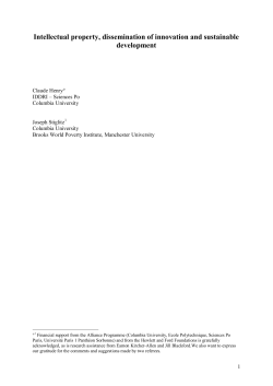 Intellectual property, the dissemination of innovation