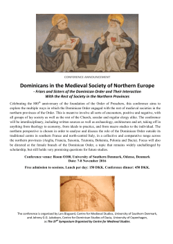 Dominicans in the Medieval Society of Northern Europe