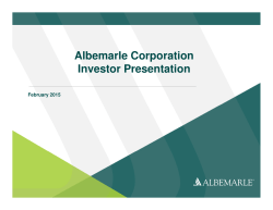 Albemarle Corporation Investor Presentation