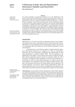 A Democracy of Scale. Size and Representative Democracy in