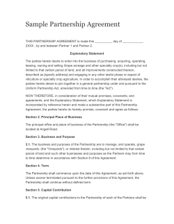 Sample Partnership Agreement