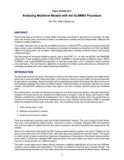 Analyzing Multilevel Models with the GLIMMIX