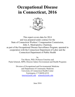 Occupational Disease in Connecticut, 2016