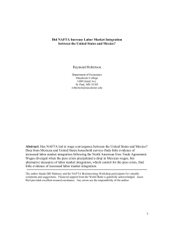 1 Did NAFTA Increase Labor Market Integration between the United