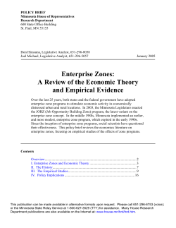 Enterprise Zones - Minnesota House of Representatives