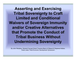 Asserting and Exercising Tribal Sovereignty to Craft Limited and