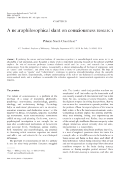 A neurophilosophical slant on consciousness research