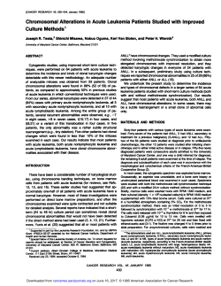 Chromosomal Alterations in Acute Leukemia