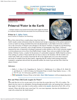 PSRD: Primeval Water in the Earth