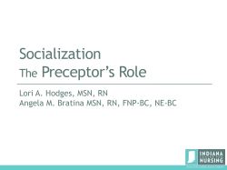 Socialization The Preceptor`s Role