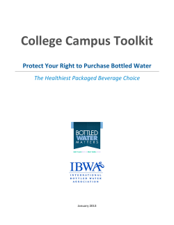 College Campus Toolkit - International Bottled Water Association