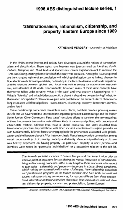 1996 AES distinguished lecture series, 1 transnationalism