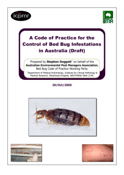 A Code of Practice for the Control of Bed Bug Infestations in