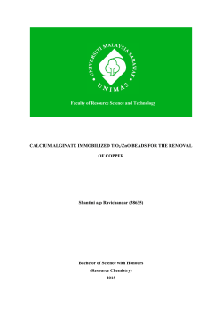 CALCIUM ALGINATE IMMOBILIZED TiO2/ZnO BEADS FOR THE