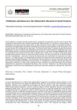 Civilization and democracy: the ethnocentric discourse in Social