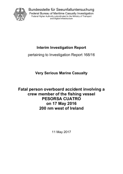 Fatal person overboard accident involving a crew member of the
