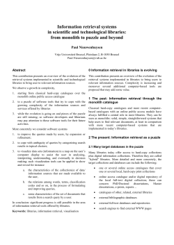 Information retrieval systems in scientific and technological