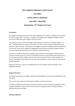 D&uacute;n Laoghaire-Rathdown County Council Arts Office Call for Writer
