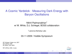 A Cosmic Yardstick : Measuring Dark Energy with Baryon Oscillations