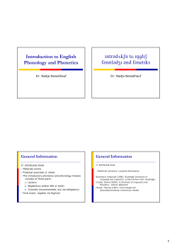 Phonetics Nesselhauf Part I