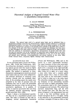 Theoretical Analysis of Regional Ground Water Flow: 3. Quantitative