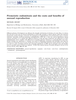 Premeiotic endomitosis and the costs and benefits of asexual