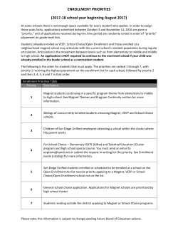 ENROLLMENT PRIORITIES - San Diego Unified School District