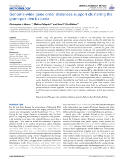 Genome-wide gene order distances support clustering the gram