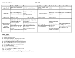 McGraw Hill/Glencoe Pearson Holt/Harcourt/RW Studies Weekly