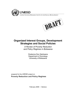 Organized interest groups, development strategies and social policies