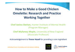 How to Make a Good Chicken Omelette: Research and Practice