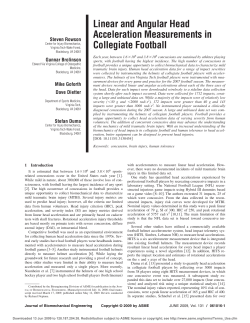 Linear and Angular Head Acceleration Measurements in Collegiate