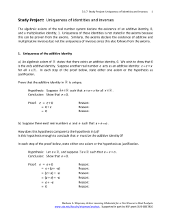 3.1.7 Study Project: Uniqueness of identities and inverses