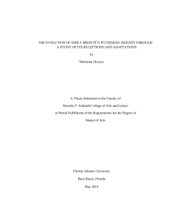 THE EVOLUTION OF EMILY BRONT&Euml;`S WUTHERING HEIGHTS