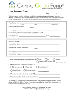 Loan Referral Form - Capital Good Fund