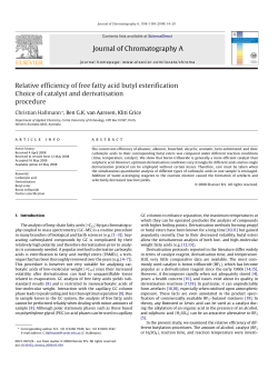 Journal of Chromatography A Relative efficiency of free fatty acid