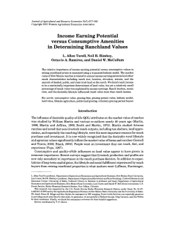 Income Earning Potential versus Consumptive Amenities in