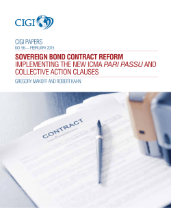 sovereign bond contract reform implementing the new icma pari