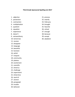Third Grade Sponsored Spelling List 2017 1. adjective 2. possessive