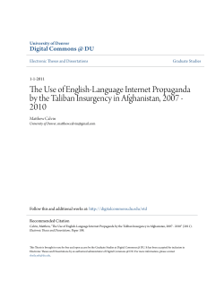 The Use of English-Language Internet Propaganda by the Taliban