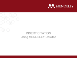 INSERT CITATION Using MENDELEY Desktop