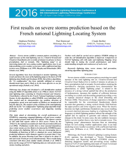 First results on severe storms prediction based on the