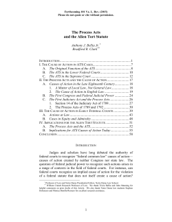 The Process Acts and the Alien Tort Statute