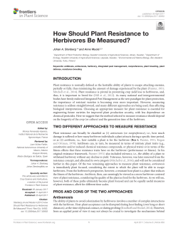 How Should Plant Resistance to Herbivores Be Measured?