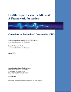 Health Disparities in the Midwest: A Framework for Action